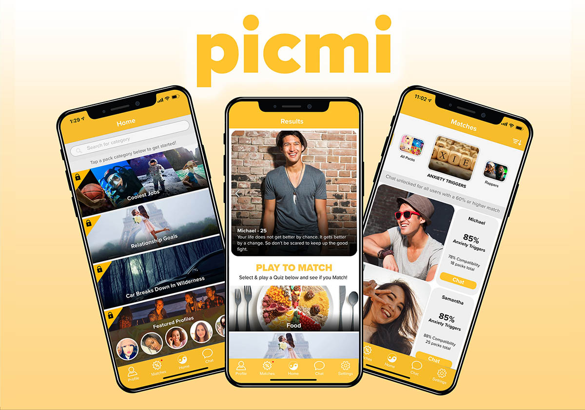 Picmi social dating app screens
